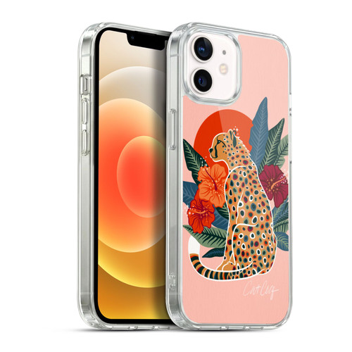 Cat Coquillette Tropical Wildlife Cheetah And Hibiscus Soft Gel Case for Apple iPhone 12 / iPhone 12 Pro & MagSafe