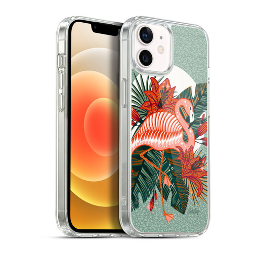 Cat Coquillette Tropical Wildlife Flamingo And Lilies Soft Gel Case for Apple iPhone 12 / iPhone 12 Pro & MagSafe