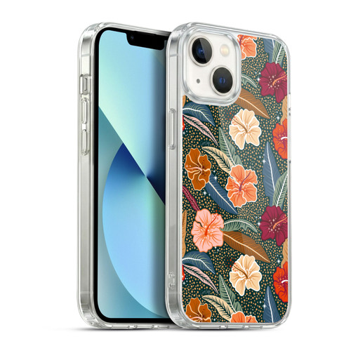 Cat Coquillette Tropical Wildlife African Hibiscus Soft Gel Case for Apple iPhone 13