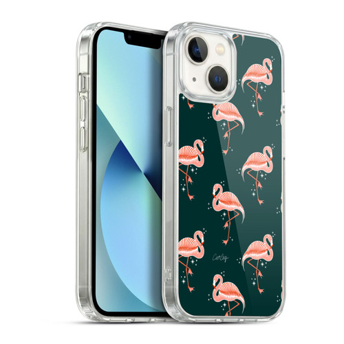 Cat Coquillette Tropical Wildlife Flamingo Sparkles Soft Gel Case for Apple iPhone 13