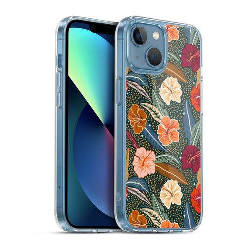 Cat Coquillette Tropical Wildlife African Hibiscus Soft Gel Case for Apple iPhone 13 Mini & MagSafe