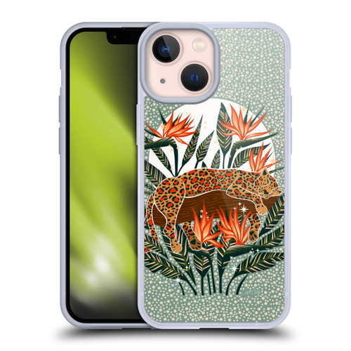 Cat Coquillette Tropical Wildlife Leopard Moonrise Soft Gel Case for Apple iPhone 13 Mini