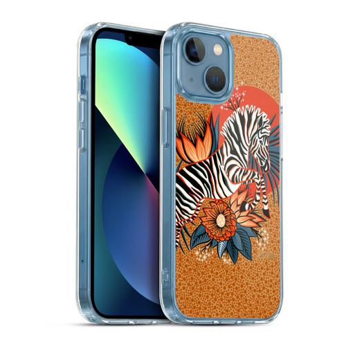 Cat Coquillette Tropical Wildlife Zebra Leap Soft Gel Case for Apple iPhone 13 Mini & MagSafe