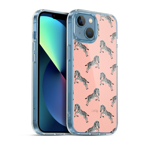 Cat Coquillette Tropical Wildlife Zebra Leap Pattern Soft Gel Case for Apple iPhone 13 Mini & MagSafe