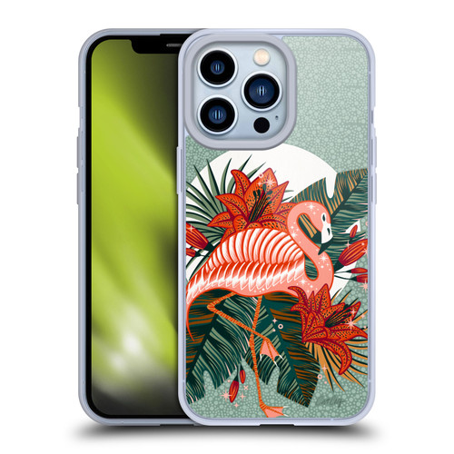 Cat Coquillette Tropical Wildlife Flamingo And Lilies Soft Gel Case for Apple iPhone 13 Pro
