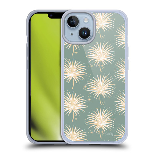 Cat Coquillette Tropical Wildlife Fan Palm Sparkles Soft Gel Case for Apple iPhone 14