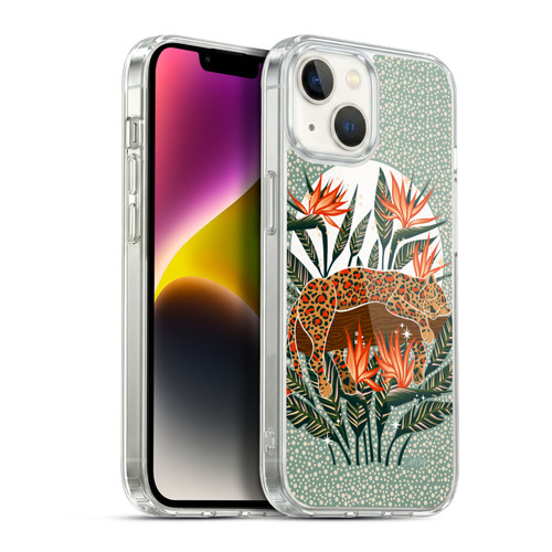 Cat Coquillette Tropical Wildlife Leopard Moonrise Soft Gel Case for Apple iPhone 14