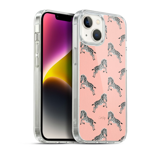 Cat Coquillette Tropical Wildlife Zebra Leap Pattern Soft Gel Case for Apple iPhone 14