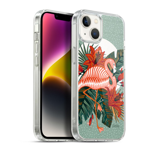Cat Coquillette Tropical Wildlife Flamingo And Lilies Soft Gel Case for Apple iPhone 14 Plus & MagSafe