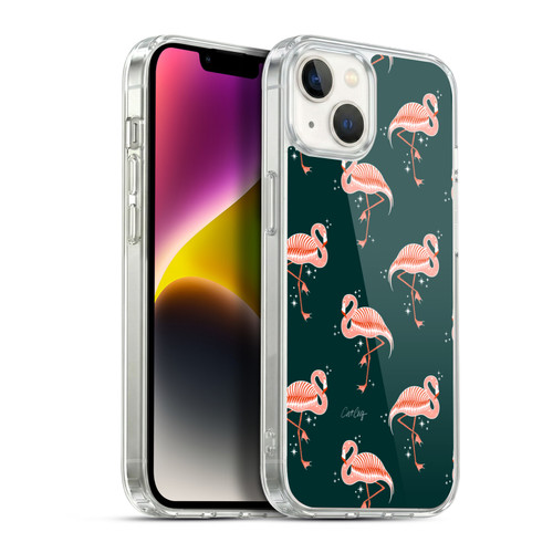 Cat Coquillette Tropical Wildlife Flamingo Sparkles Soft Gel Case for Apple iPhone 14 Plus & MagSafe
