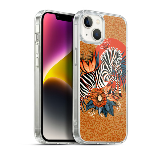 Cat Coquillette Tropical Wildlife Zebra Leap Soft Gel Case for Apple iPhone 14 Plus & MagSafe