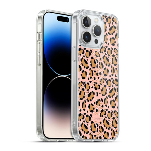 Cat Coquillette Tropical Wildlife Sparkly Leopard Print Soft Gel Case for Apple iPhone 14 Pro Max & MagSafe