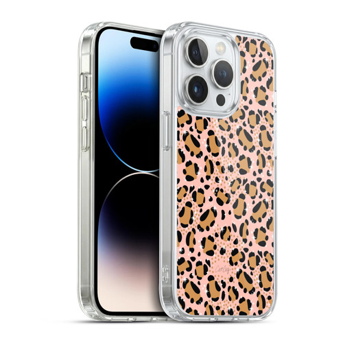 Cat Coquillette Tropical Wildlife Sparkly Leopard Print Soft Gel Case for Apple iPhone 14 Pro & MagSafe