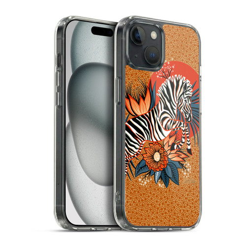 Cat Coquillette Tropical Wildlife Zebra Leap Soft Gel Case for Apple iPhone 15 Plus & MagSafe