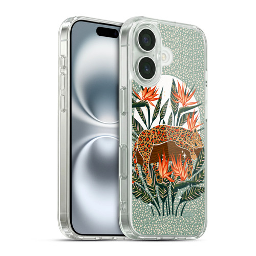 Cat Coquillette Tropical Wildlife Leopard Moonrise Soft Gel Case for Apple iPhone 16 & MagSafe