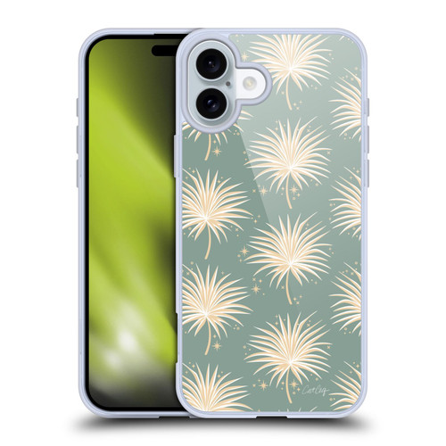Cat Coquillette Tropical Wildlife Fan Palm Sparkles Soft Gel Case for Apple iPhone 16 Plus