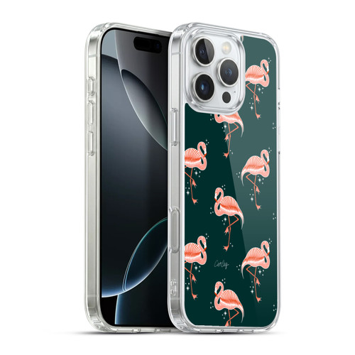 Cat Coquillette Tropical Wildlife Flamingo Sparkles Soft Gel Case for Apple iPhone 16 Pro Max & MagSafe