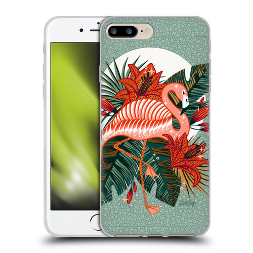 Cat Coquillette Tropical Wildlife Flamingo And Lilies Soft Gel Case for Apple iPhone 7 Plus / iPhone 8 Plus