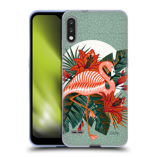 Cat Coquillette Tropical Wildlife Flamingo And Lilies Soft Gel Case for LG K22
