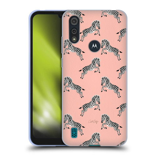 Cat Coquillette Tropical Wildlife Zebra Leap Pattern Soft Gel Case for Motorola Moto E6s (2020)