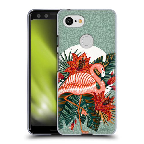 Cat Coquillette Tropical Wildlife Flamingo And Lilies Soft Gel Case for Google Pixel 3