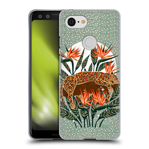 Cat Coquillette Tropical Wildlife Leopard Moonrise Soft Gel Case for Google Pixel 3