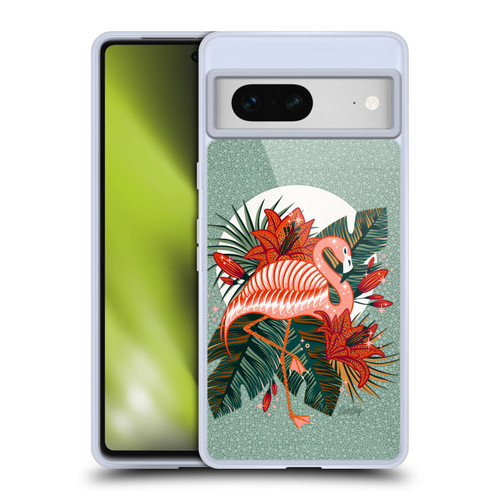 Cat Coquillette Tropical Wildlife Flamingo And Lilies Soft Gel Case for Google Pixel 7