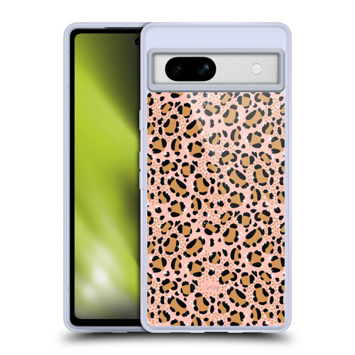 Cat Coquillette Tropical Wildlife Sparkly Leopard Print Soft Gel Case for Google Pixel 7a