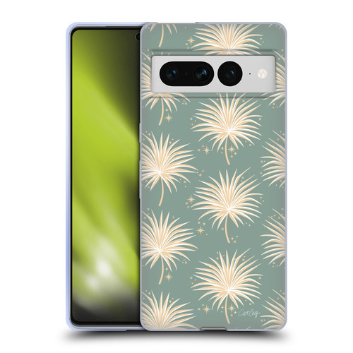 Cat Coquillette Tropical Wildlife Fan Palm Sparkles Soft Gel Case for Google Pixel 7 Pro
