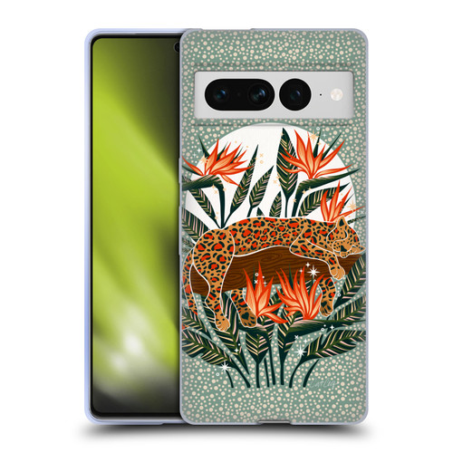 Cat Coquillette Tropical Wildlife Leopard Moonrise Soft Gel Case for Google Pixel 7 Pro