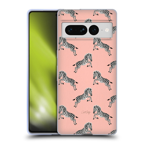 Cat Coquillette Tropical Wildlife Zebra Leap Pattern Soft Gel Case for Google Pixel 7 Pro