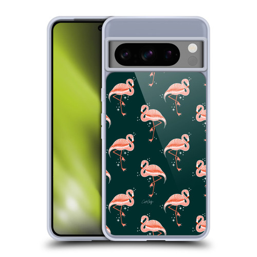 Cat Coquillette Tropical Wildlife Flamingo Sparkles Soft Gel Case for Google Pixel 8 Pro