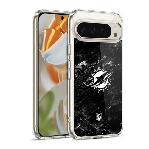 NFL Miami Dolphins Artwork Marble Soft Gel Case for Google Pixel 9 / Pixel 9 Pro