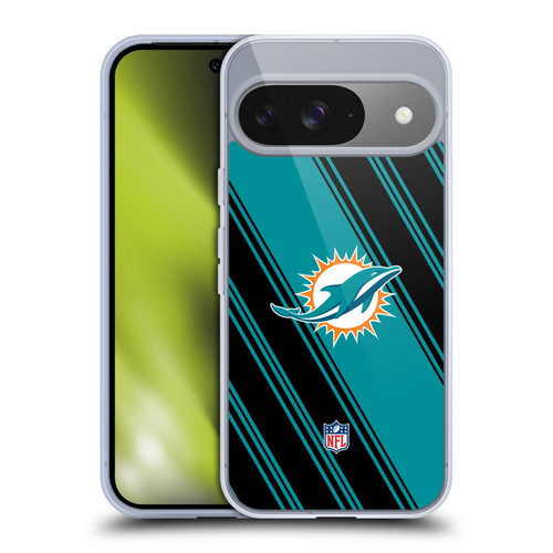 NFL Miami Dolphins Artwork Stripes Soft Gel Case for Google Pixel 9 / Pixel 9 Pro