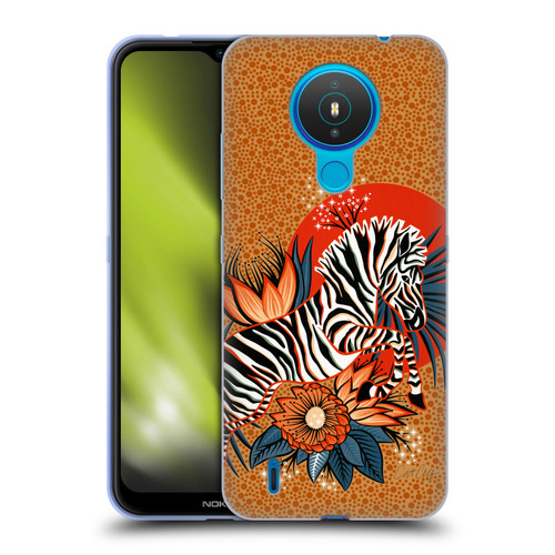 Cat Coquillette Tropical Wildlife Zebra Leap Soft Gel Case for Nokia 1.4