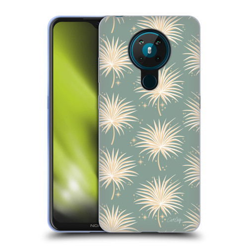Cat Coquillette Tropical Wildlife Fan Palm Sparkles Soft Gel Case for Nokia 5.3