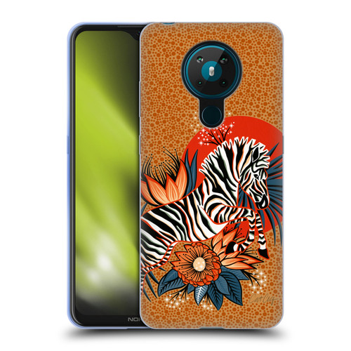 Cat Coquillette Tropical Wildlife Zebra Leap Soft Gel Case for Nokia 5.3