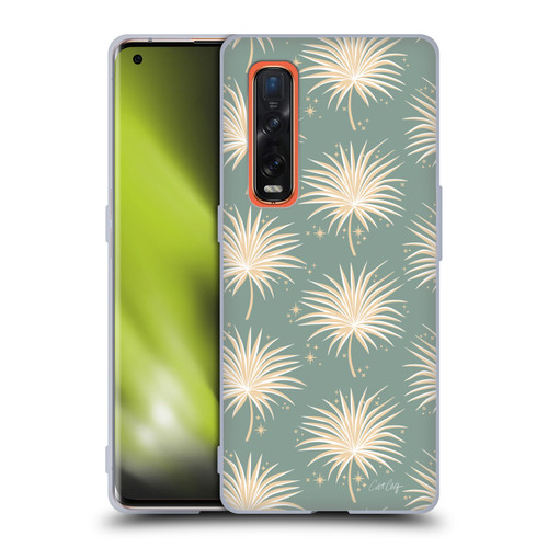 Cat Coquillette Tropical Wildlife Fan Palm Sparkles Soft Gel Case for OPPO Find X2 Pro 5G