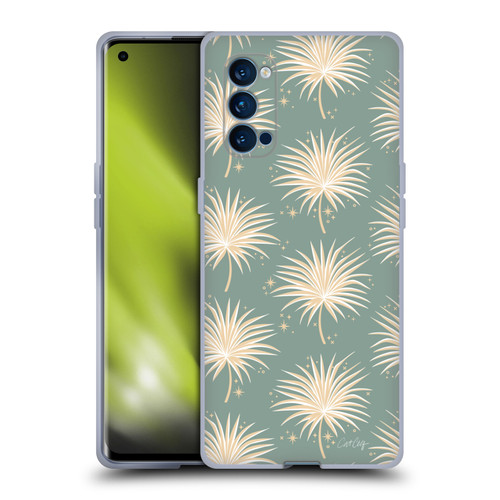 Cat Coquillette Tropical Wildlife Fan Palm Sparkles Soft Gel Case for OPPO Reno 4 Pro 5G