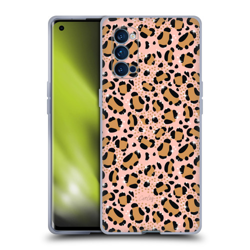 Cat Coquillette Tropical Wildlife Sparkly Leopard Print Soft Gel Case for OPPO Reno 4 Pro 5G