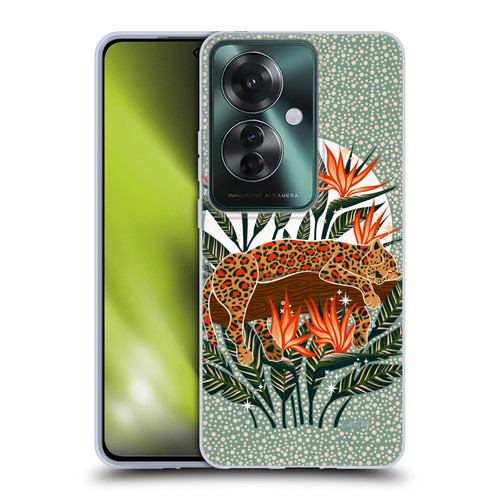 Cat Coquillette Tropical Wildlife Leopard Moonrise Soft Gel Case for OPPO Reno11 F 5G / F25 Pro 5G