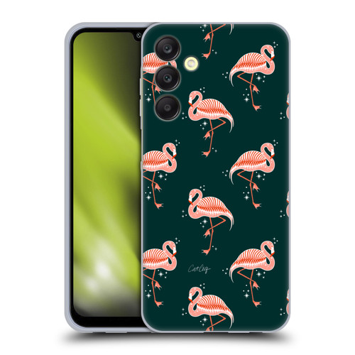 Cat Coquillette Tropical Wildlife Flamingo Sparkles Soft Gel Case for Samsung Galaxy A25 5G