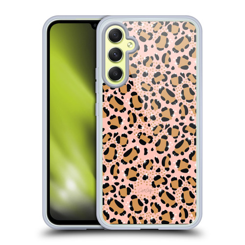 Cat Coquillette Tropical Wildlife Sparkly Leopard Print Soft Gel Case for Samsung Galaxy A34 5G