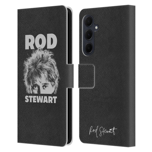 Rod Stewart Art Black And White Leather Book Wallet Case Cover For Samsung Galaxy A35 5G
