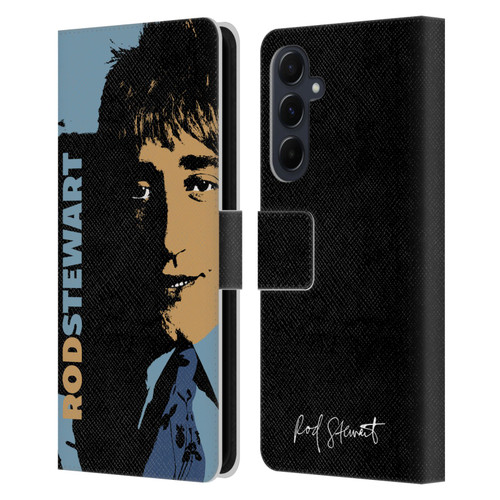 Rod Stewart Art Yesterday Retro Leather Book Wallet Case Cover For Samsung Galaxy A55 5G