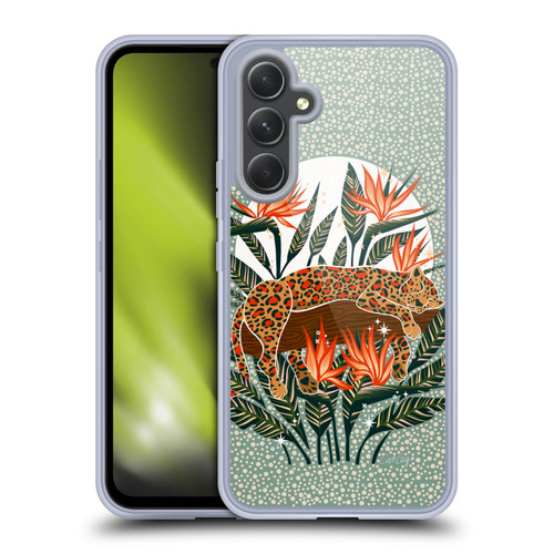 Cat Coquillette Tropical Wildlife Leopard Moonrise Soft Gel Case for Samsung Galaxy A54 5G