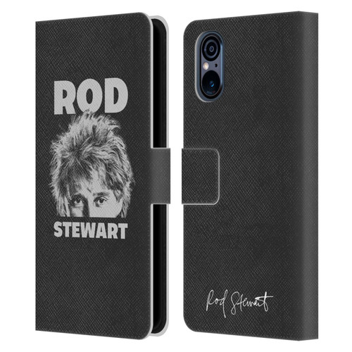 Rod Stewart Art Black And White Leather Book Wallet Case Cover For Sony Xperia 5 V 5G