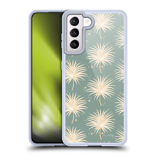 Cat Coquillette Tropical Wildlife Fan Palm Sparkles Soft Gel Case for Samsung Galaxy S21 5G