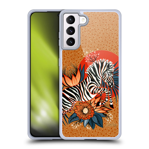 Cat Coquillette Tropical Wildlife Zebra Leap Soft Gel Case for Samsung Galaxy S21+ 5G