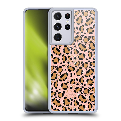 Cat Coquillette Tropical Wildlife Sparkly Leopard Print Soft Gel Case for Samsung Galaxy S21 Ultra 5G
